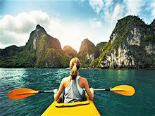 Kayaking at Halong Bay